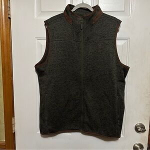 Browning Fleece Full Zip Brown Vest  Zip Pockets‎ Mens Size X-Large